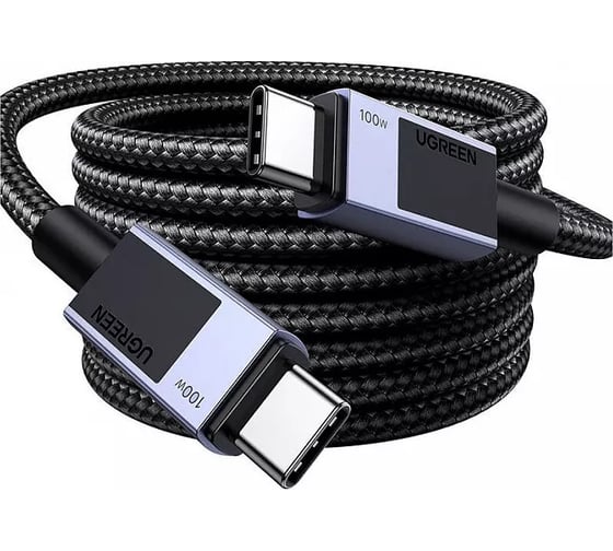 Изображение товара Кабель Ugreen L512 (45065) Type C 2.0 Male To Type C 2.0 Male 5A Data Cable. Длина: 3м. Цвет: черный 45065_