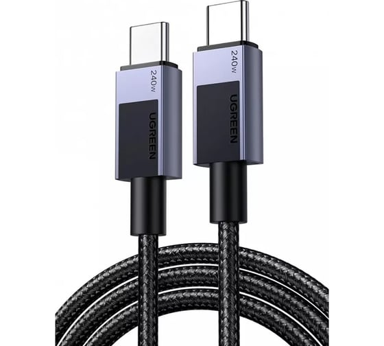 Изображение товара Кабель Ugreen L513 (45067) Type C 2.0 Male To Type C 2.0 Male Charging Data Cable(240W Max). Длина: 1м. Цвет: черный 45067_
