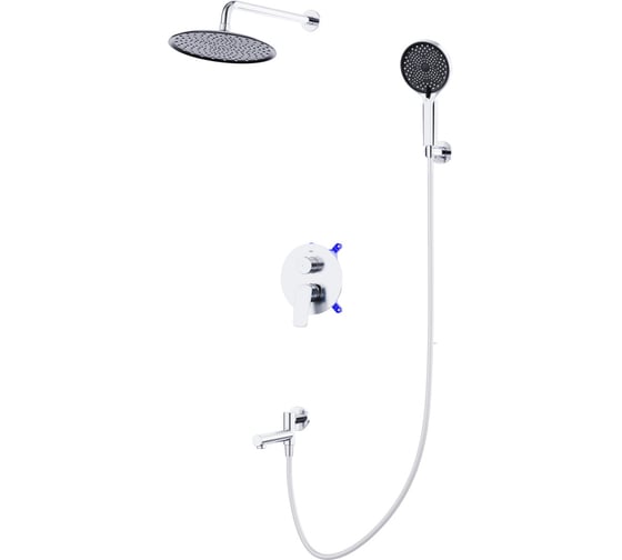 Изображение товара Душевой комплект встраиваемый с изливом BelBagno MARINO смеситель встраиваемый, верхний душ, ручной душ со шлангом, штуцер с держателем, хром MARINO-VDSET-CRM
