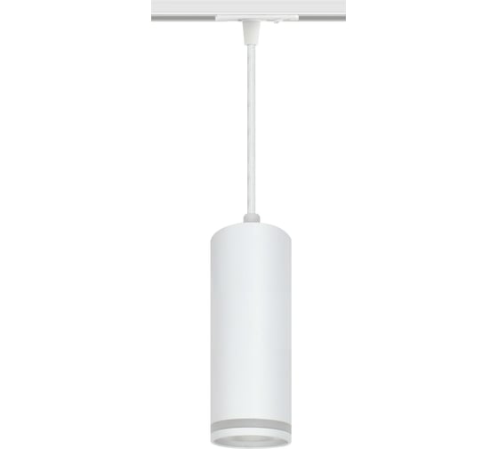 Изображение товара Трековый подвесной светильник однофазный truEnergy с матовым кольцом под лампу GU10 D55xH200мм белый/алюминий 21151