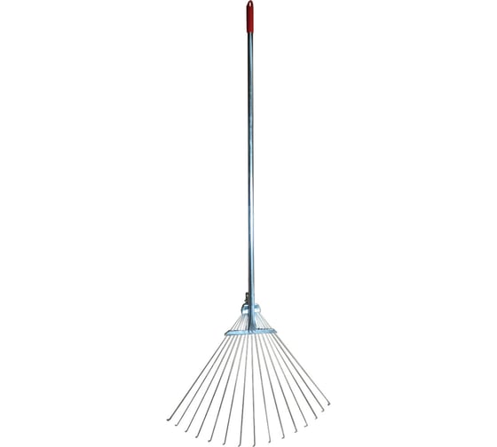 Изображение товара Грабли веерные проволочные раздвижные Грандмастер 15 зубьев, ширина 15-58 см, черенок 115 см 700348
