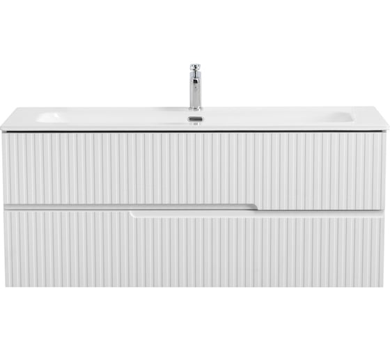 Изображение товара База под раковину CEZARES DUET-N подвесная с двумя выкатными ящиками, Ясень белый Софт, 1200x457x500, DUET-N-1200-2C-SO-FBS-P