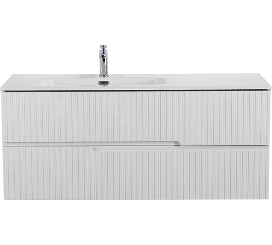 Изображение товара База под раковину CEZARES DUET-N подвесная с двумя выкатными ящиками, левосторонняя, Bianco Lucido, 1200x457x500, DUET-N-1200-2C-SO-BL-L