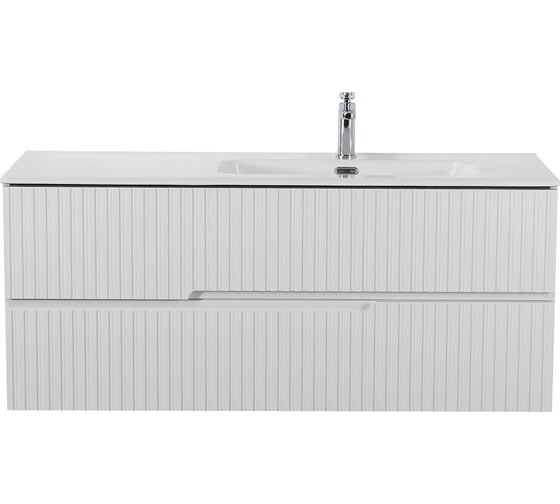 Изображение товара База под раковину CEZARES DUET-N подвесная с двумя выкатными ящиками, правосторонняя, Bianco Lucido, 1200x457x500, DUET-N-1200-2C-SO-BL-R