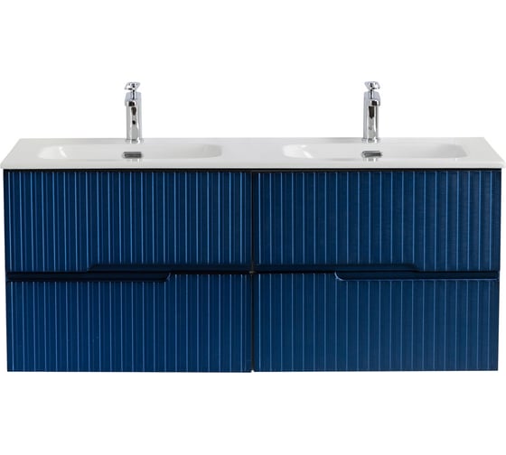 Изображение товара База под раковину CEZARES DUET-N подвесная с четырьмя выкатными ящиками для раковины с двумя чашами, Sapfiro, 1200x457x500, DUET-N-1200-4C-SO-2-SPF-P