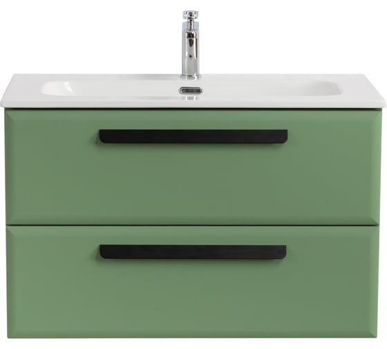 Изображение товара База под раковину CEZARES ECO-CER-N подвесная с двумя выкатными ящиками, Фисташковый Софт, 800x457x500, ECO-CER-N-800-2C-SO-PS-P