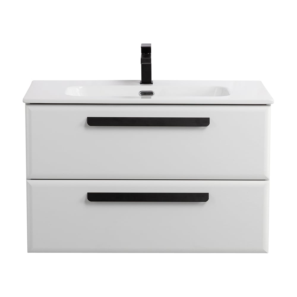 Изображение товара База под раковину CEZARES ECO-CER-N подвесная с двумя ящиками Bianco Opaco