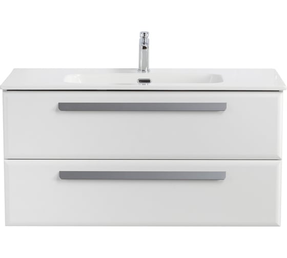 Изображение товара База под раковину CEZARES ECO-CER-N подвесная с двумя выкатными ящиками, Bianco Lucido, 1000x457x500, ECO-CER-N-1000-2C-SO-BL