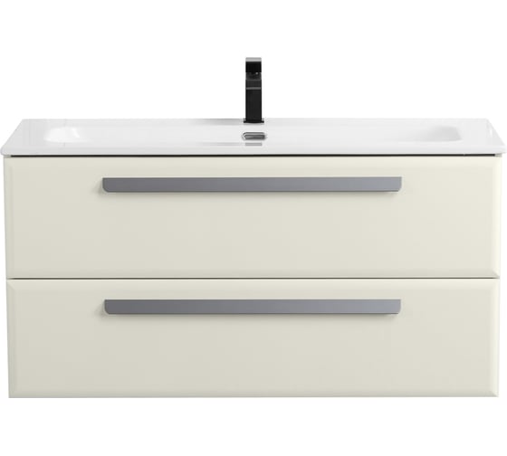 Изображение товара База под раковину CEZARES ECO-CER-N подвесная с двумя выкатными ящиками, Альпака Брашированная, 1000x457x500, ECO-CER-N-1000-2C-SO-AS-P