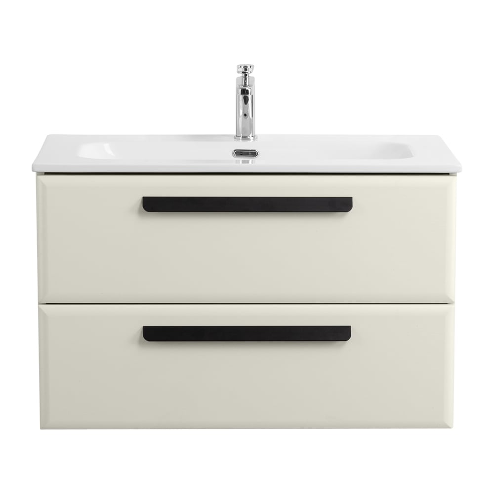 Изображение товара Подвесная база под раковину CEZARES ECO-CER-N с двумя ящиками альпака брашированная