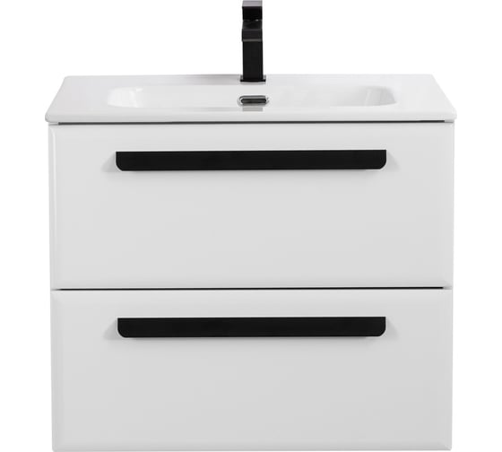 Изображение товара База под раковину CEZARES ECO-CER-N подвесная с двумя выкатными ящиками, Bianco Lucido, 700x457x500, ECO-CER-N-700-2C-SO-BL