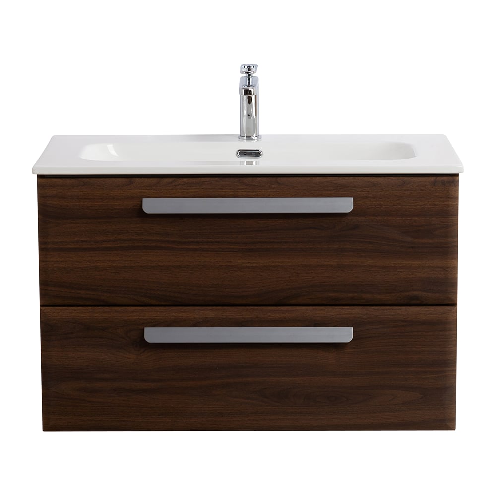 Изображение товара Подвесная база под раковину CEZARES ECO-CER-N с двумя ящиками орех шоколад