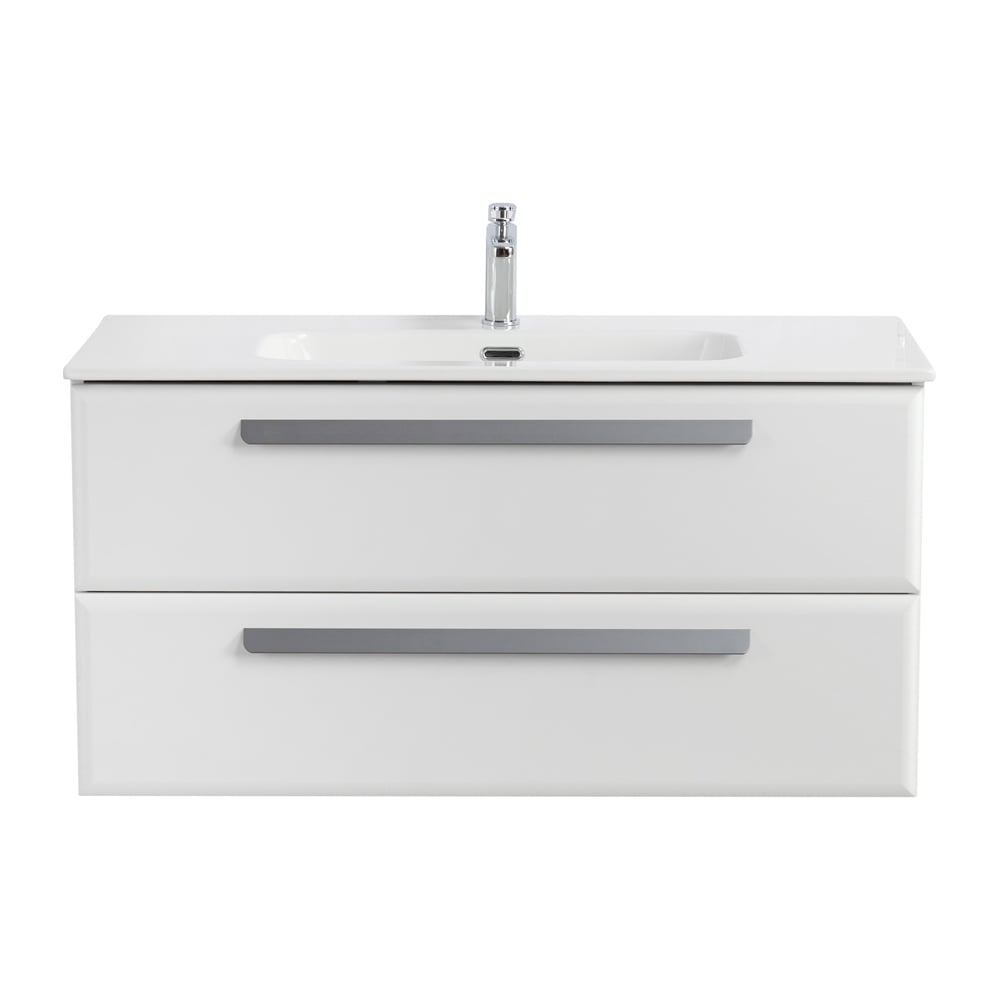 Изображение товара База под раковину CEZARES ECO-CER-N подвесная с двумя ящиками Bianco Opaco 1000x457x500