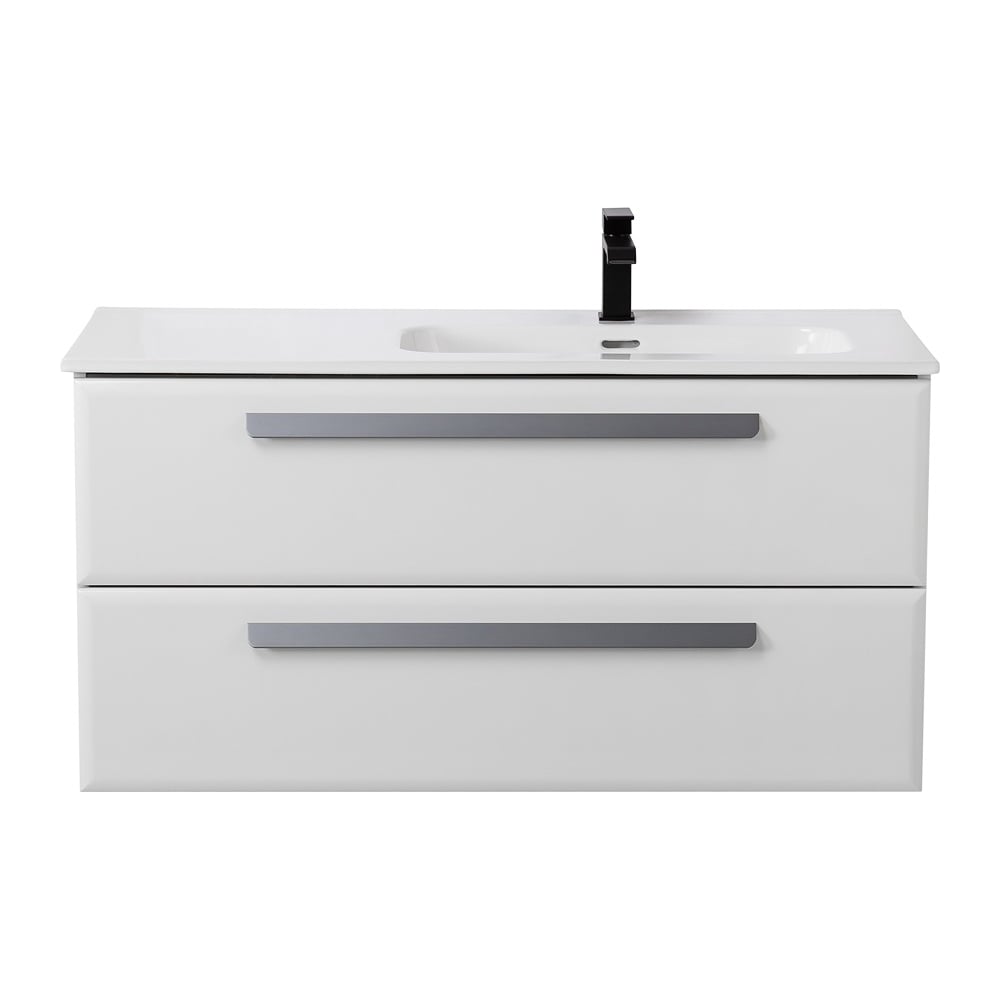 Изображение товара Подвесная база под раковину CEZARES ECO-CER-N с двумя ящиками Bianco Lucido