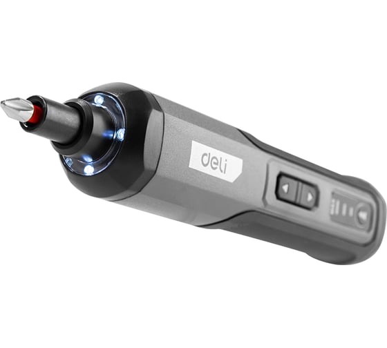 Изображение товара Отвертка аккумуляторная DELI DC161 (4В х 2Ач, 5Нм, 300об/мин, Type-C, набор бит 24 шт, кейс) 162802