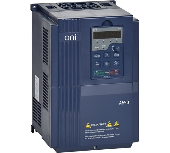 Изображение товара Преобразователь частоты ONI A650 380В 3Ф 18,5кВт 37А M A650-33E18TM