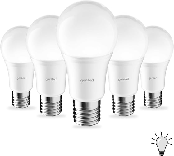 Изображение товара Светодиодная лампа Geniled Энергосберегающая E27 A65 16Вт 4000K 90Ra Груша 5 шт 01374_4000_5