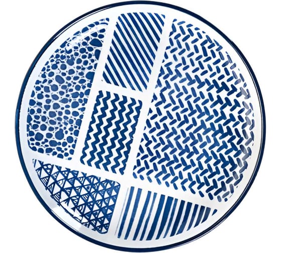 Изображение товара Тарелка Homium Japanese Collection Top, диаметр 20 см, белый/голубой top01