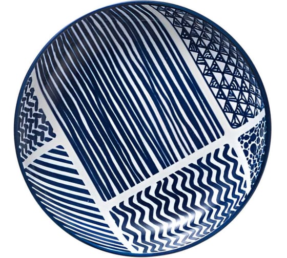 Изображение товара Тарелка Homium Japanese Collection Top, диаметр 20 см, белый/синий top02