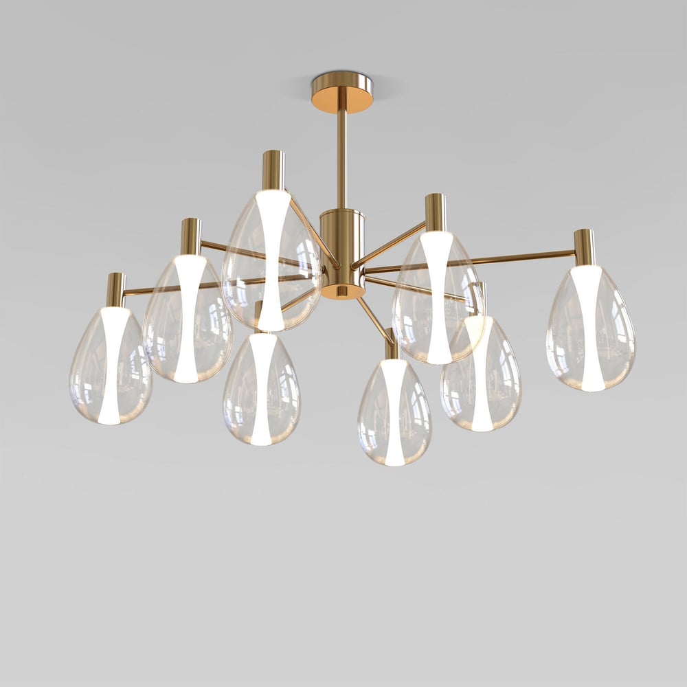 Изображение товара Потолочный светильник Eurosvet Magma стеклянные плафоны 86 см стилю арт-деко