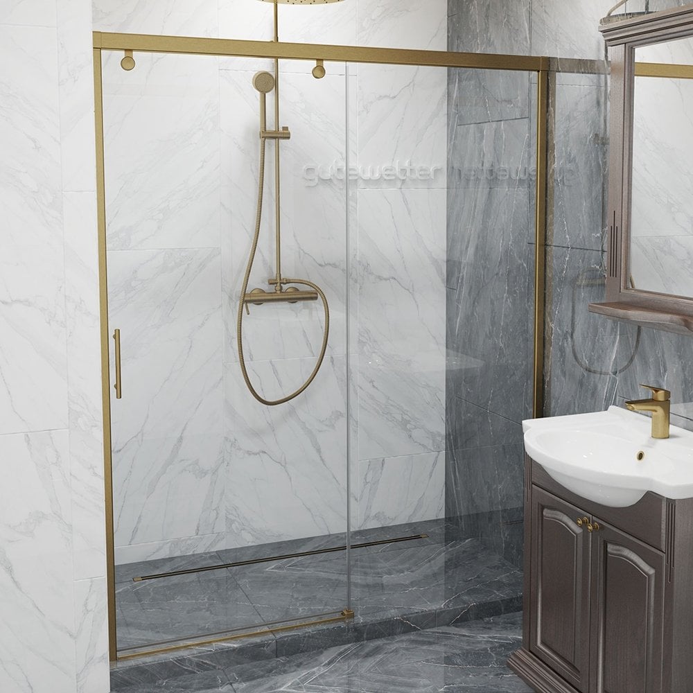 Изображение товара Дверь в душевую нишу GuteWetter GWMPSLD862 145x200 см с фурнитурой бронзового цвета