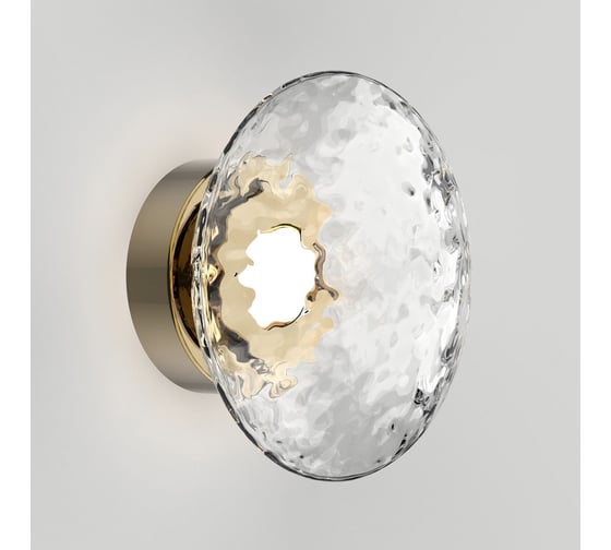 Изображение товара Настенный светодиодный светильник Ripple Eurosvet с прозрачным стеклянным плафоном 50389/1 LED латунь a069025