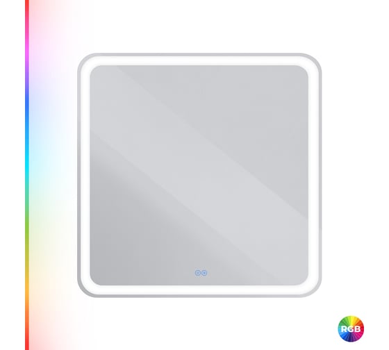 Изображение товара Зеркало со встроенной разноцветной подсветкой RGB и сенсорным выключателем Cezares MULTICOLORE , 12V, 220-240V, 800x800x30 CZR-SPC-MC-800-800-RGB-TCH
