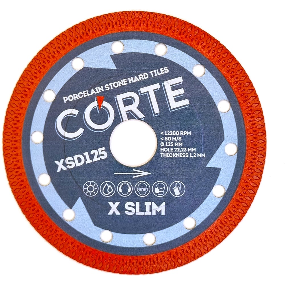 Изображение товара Диск алмазный по керамограниту CORTE X SLIM 125х1.2х22.2 мм XSD125