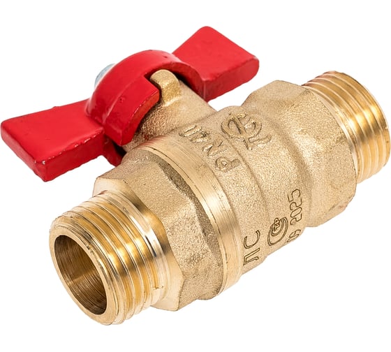 Изображение товара Кран шаровый латунный ГАЛЛОП Станд 233 Ду15, Ру40 р/р, бабочка 107203 109-1216