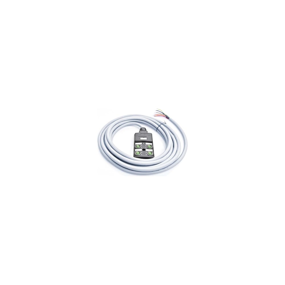 Распределительная коробка, M12-A3-4K5P-3.0PUR/ GY разъем М12, портов 4, 5pin, PNP, кабель ПУ серый 3м, VELLEDQ 08-00024810