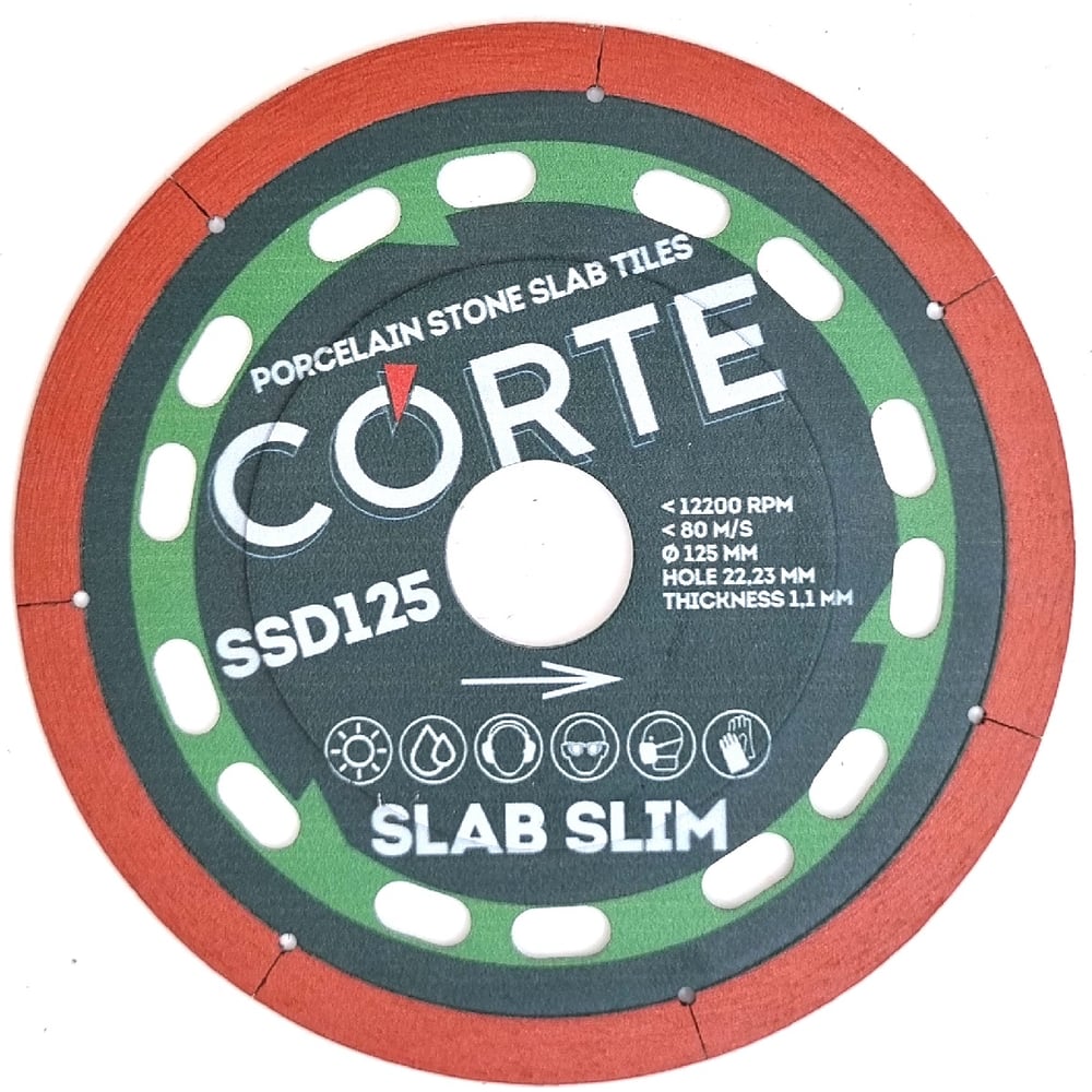 Изображение товара Диск алмазный по керамограниту CORTE SLAB SLIM 125х1.1х22.2 мм SSD125