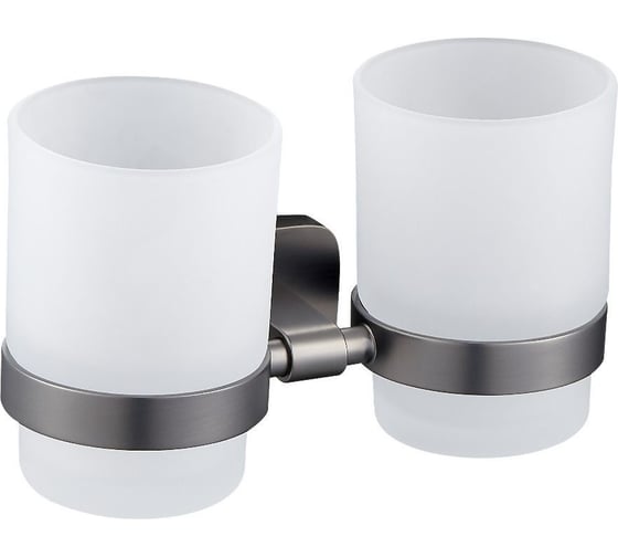 Изображение товара Два стакана для зубных щеток с держателем Wonzon & Woghand темный графит WW-9328-GM