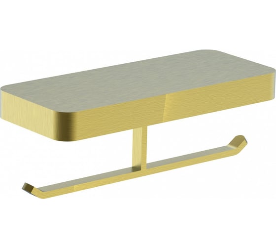 Изображение товара Двойной держатель для туалетной бумаги с полкой Wonzon & Woghand брашированное золото WW-8356-BG