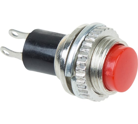 Изображение товара Выключатель-кнопка REXANT, металл, 220V, 2А, (2с), OFF-(ON), d10.2, красная, Mini (RWD-213), 10 шт. 36-3331
