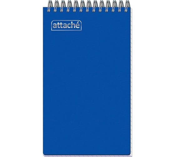 Изображение товара Блокнот на спирали Attache А6+ 80л. клетка, однотонная пластиковая обложка 204994