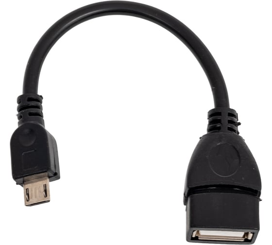 Изображение товара Кабель-переходник Retic USB 2.0, штекер микро-USB, гнездо USB-A OTG, с ферритом чёрный 0,1 м AT3792
