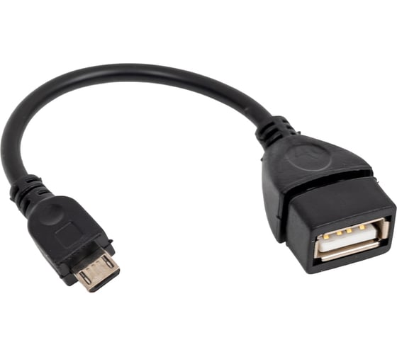 Изображение товара Кабель-переходник Retic USB 2.0, штекер микро-USB, гнездо USB-A OTG, с ферритом чёрный 0,1 м AT3792