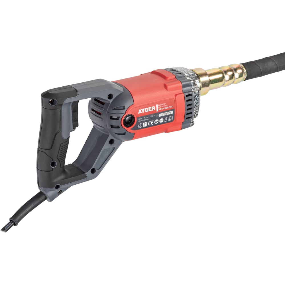 Изображение товара Портативный глубинный вибратор AYGER VDG-1200/35C с гибким валом для профессиональных работ