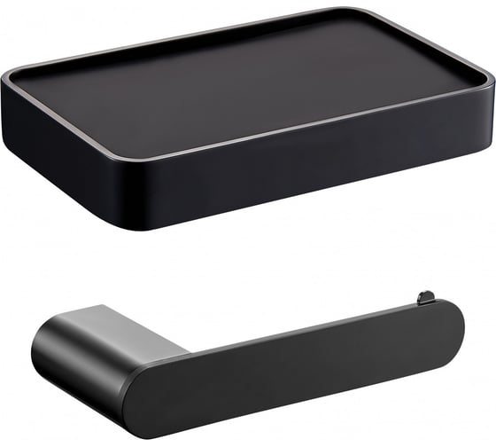 Изображение товара Держатель для туалетной бумаги с полкой Wonzon & Woghand черный WW-7726