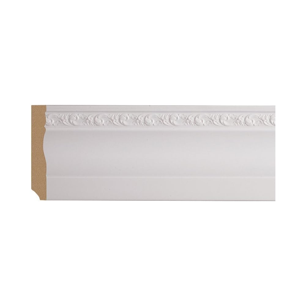 Изображение товара Интерьерный плинтус Cosca Decor белый 95х14х2400 мм влагостойкий кабель-канал