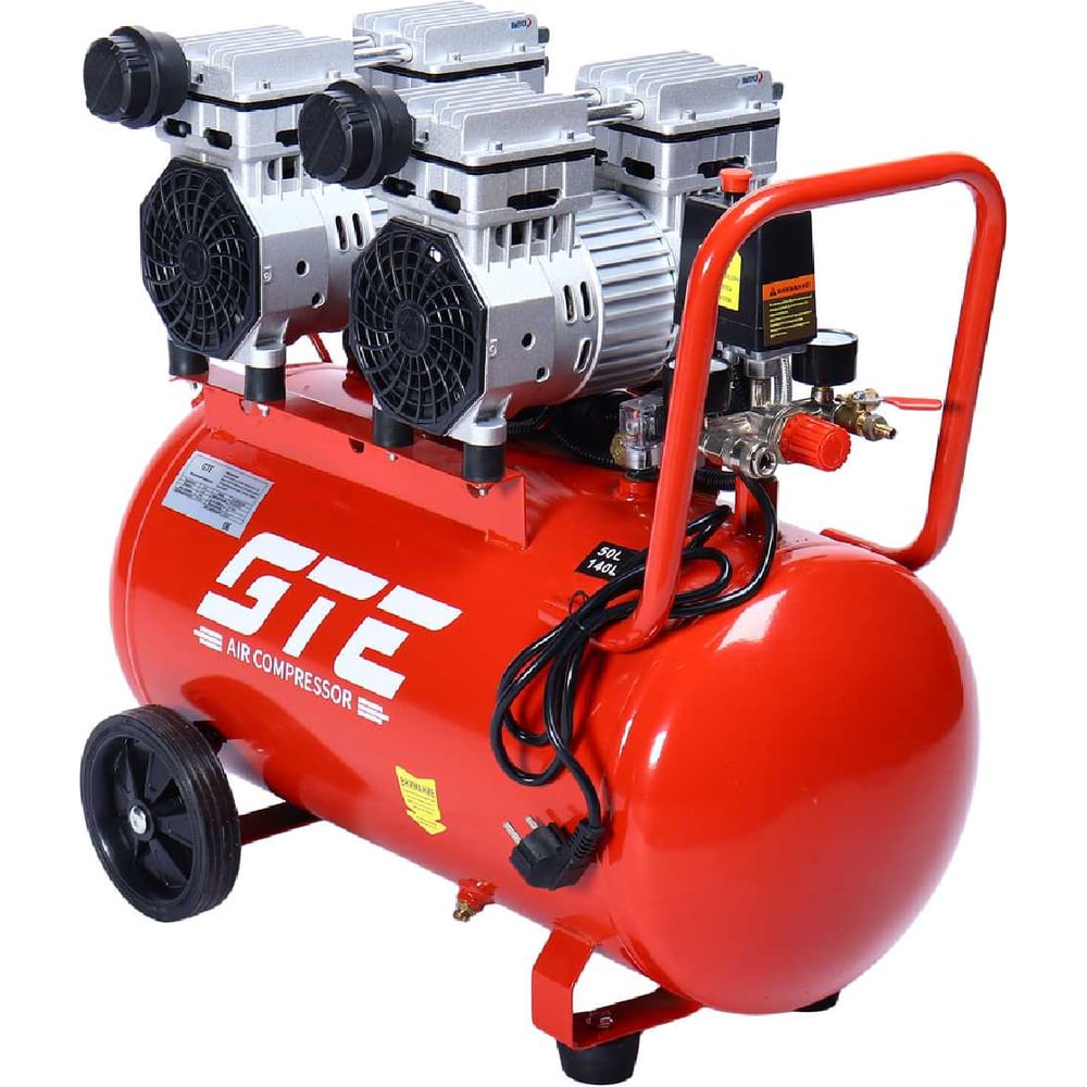 Изображение товара Безмасляный компрессор GTE 220В, ресивер 50л, 140 л/мин, профессиональный