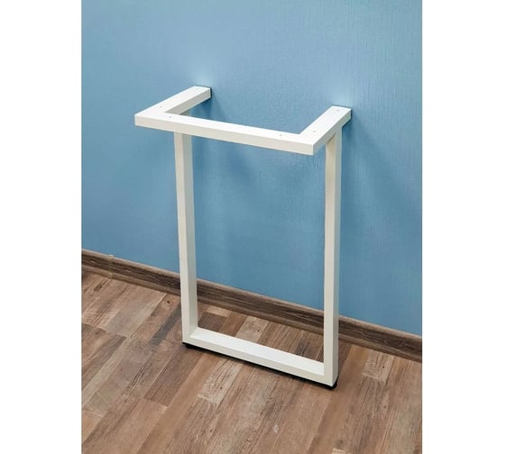 Изображение товара Белое подстолье для стола Parallax 990 350 50x25 металлическое устойчивое лофт с регулировкой высоты (1 шт). 77WN0350300990-PRM