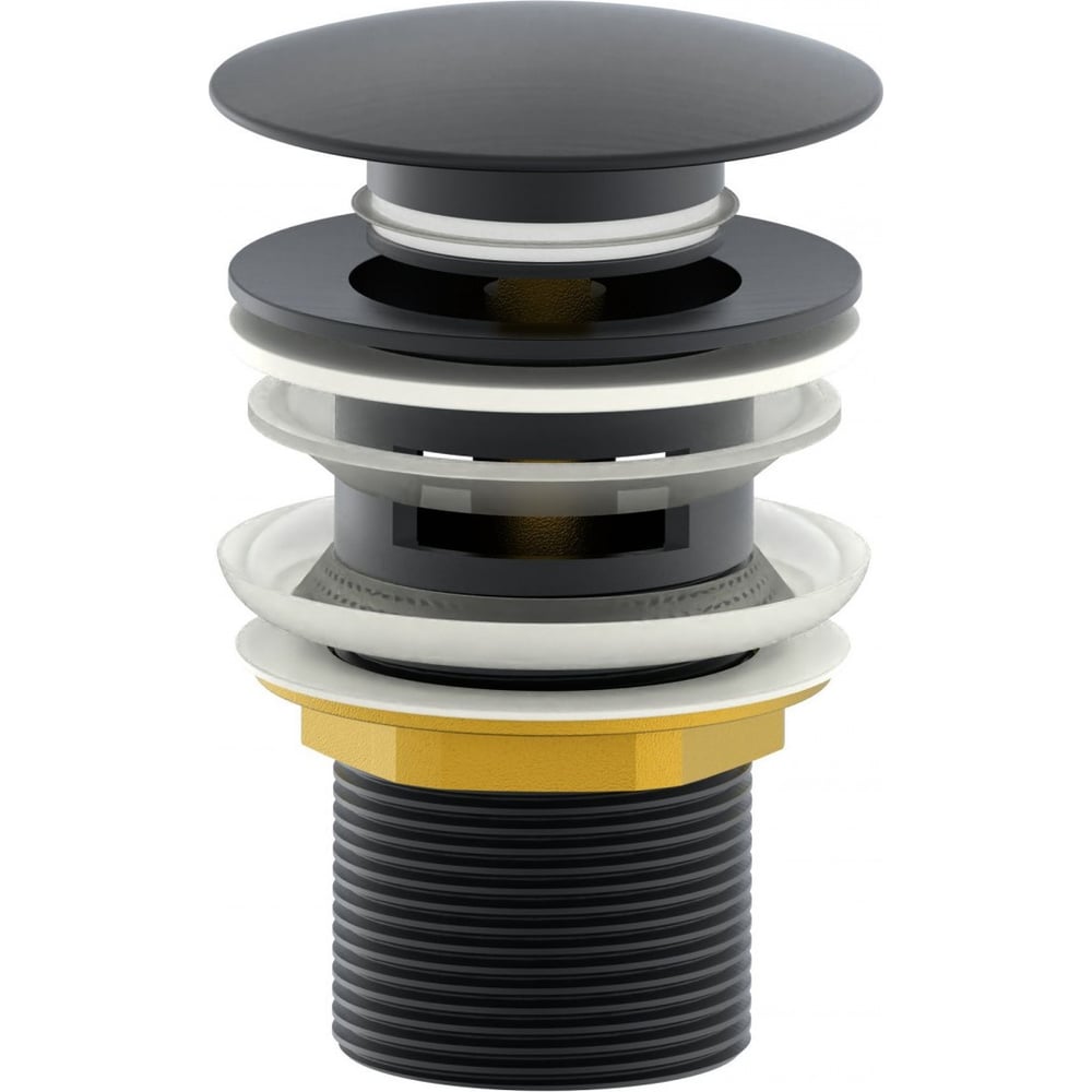 Изображение товара Донный клапан для раковины с переливом Wonzon & Woghand темный графит WW-88SS01-BGM