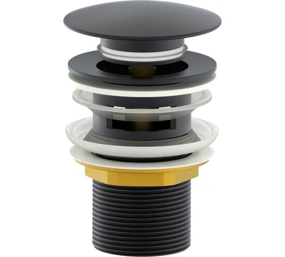 Изображение товара Донный клапан для раковины с переливом Wonzon & Woghand темный графит WW-88SS01-BGM