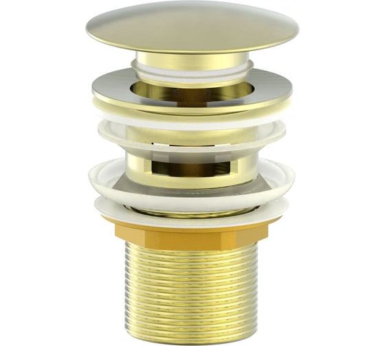 Изображение товара Донный клапан для раковины с переливом Wonzon & Woghand брашированное золото WW-88SS01-BG