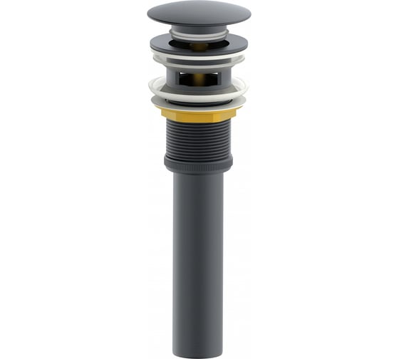 Изображение товара Донный клапан для раковины с переливом Wonzon & Woghand темный графит WW-88SS03-BGM