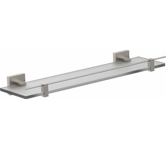 Изображение товара Стеклянная полка для ванной Wonzon & Woghand брашированный никель WW-8927-BN