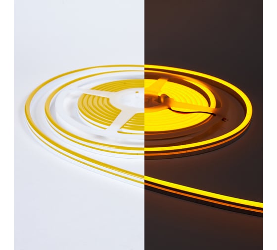 Изображение товара Неон ELEGANZ 24В 7Вт/м Желтый, IP65, Светодиодная лента 6х12мм, шаг резки - 5см, 5м бухта, EL-N24-96Y