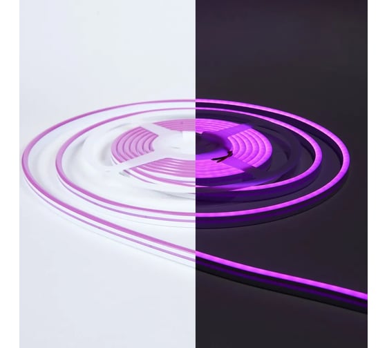 Изображение товара Неон ELEGANZ 24В 7Вт/м Фиолетовый, IP65, Светодиодная лента 6х12мм, шаг резки - 5см, 5м бухта, EL-N24-96PR