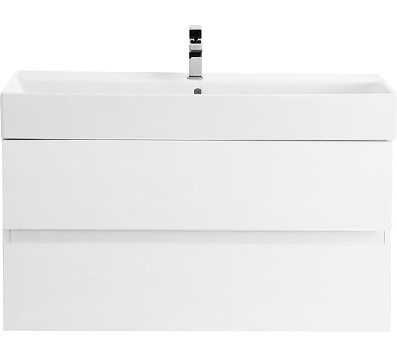 Изображение товара База под раковину CEZARES MOLVENO 46 подвесная с двумя выкатными ящиками, Bianco Ghiaccio, 1000x460x500, MOLVENO 46-100-2C-SO-BG